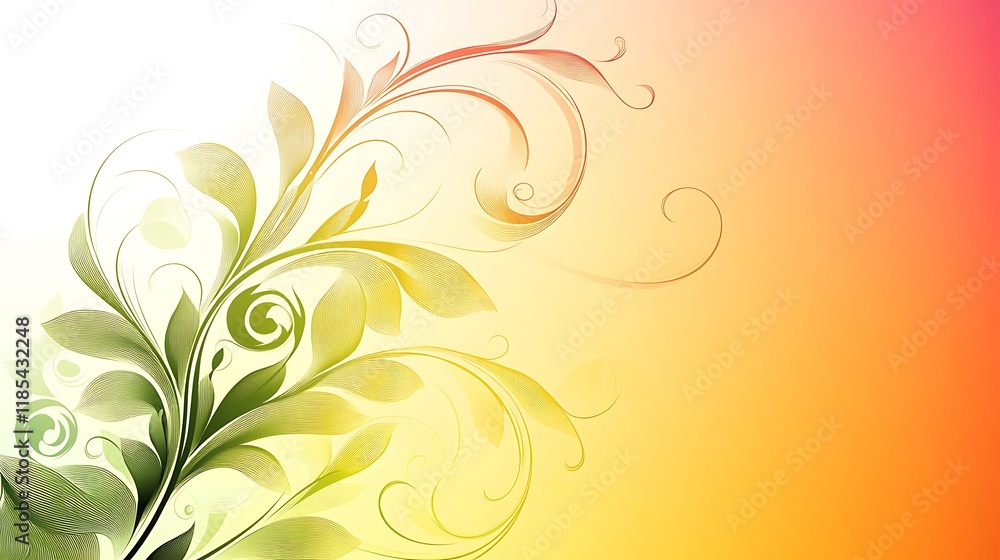Abstract Floral Design with Yellow and Green Hues Abstract Floral Design with Yellow and Green Hues
