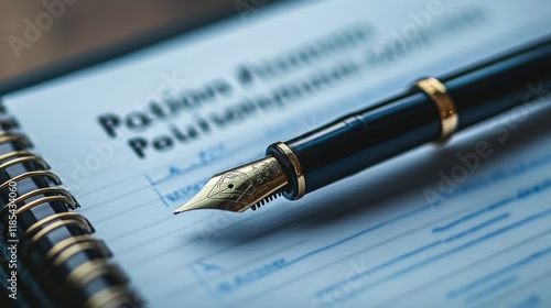 Wallpaper Mural A gold and black fountain pen rests on a policy document.  Ready to sign? Torontodigital.ca