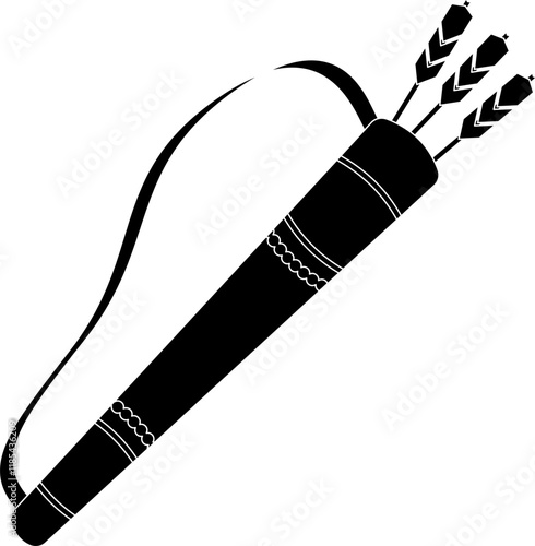 Simple quiver with arrows silhouette vector