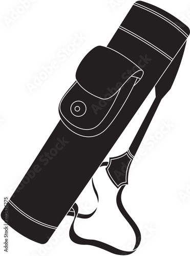Hanging quiver silhouette vector