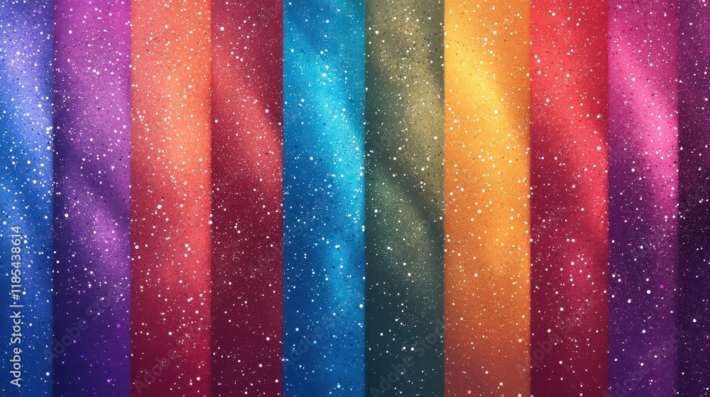 Fototapeta premium Glittering gradient patterns in bright colors.