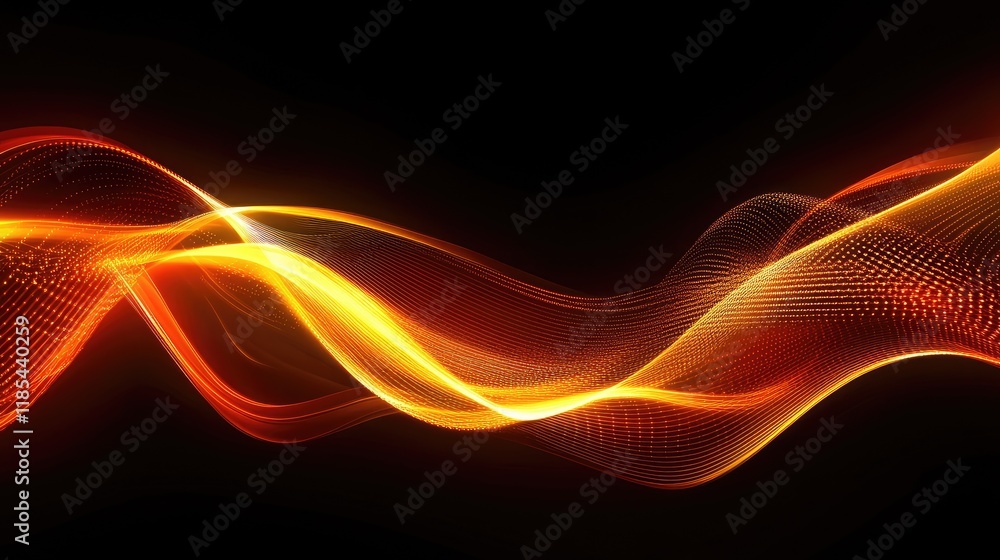 Naklejka premium A sleek digital greeting card with dynamic neon lines crossing each other in different angles, leaving ample space for text.