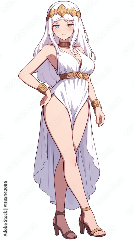 A Majestic Anime Goddess in a Timeless Gown A Majestic Anime Goddess in a Timeless Gown