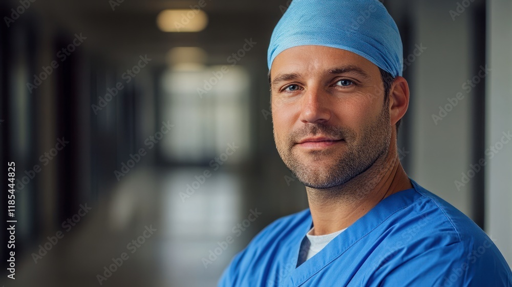 Inspirational healthcare worker headshot in scrubs. Inspirational healthcare worker headshot in scrubs.