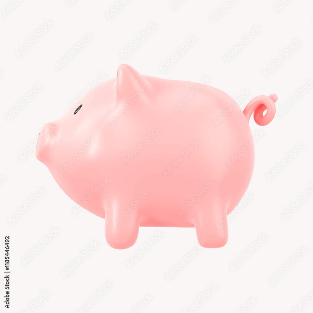 Piggy bank 3D clipart, savings & finance graphic Piggy bank 3D clipart, savings & finance graphic