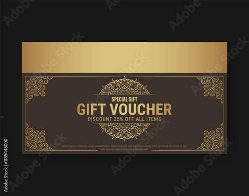 Menu restaurant luxury gift voucher design template