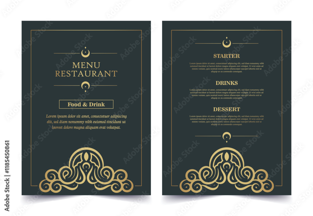 Luxury Menu restaurant with ornamental Elements. Luxury Menu restaurant with ornamental Elements.