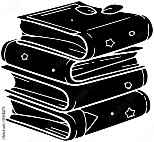 library illustration book silhouette education logo student icon study outline school bookshelf knowledge literature college learning university person reading shape to vector graphic background