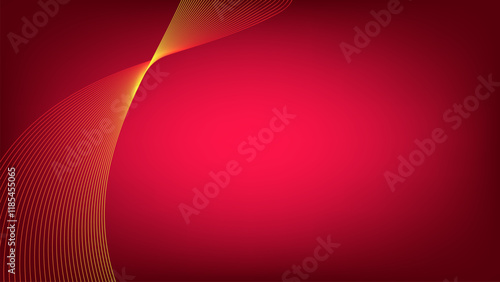 Yellow red wavy blended lines with red gradient mesh abstract background