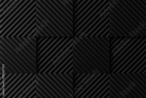 Fototapeta Naklejka Na Ścianę i Meble -  Black acoustic foam background, soundproofing wall panel