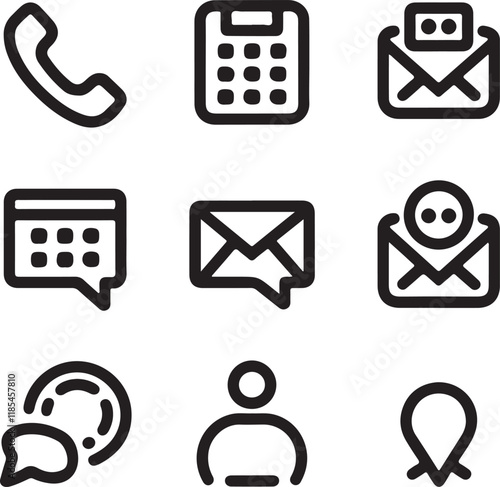 Collection of Connect Icons.Contact us icon set.Contact and Communication Icons.Set of Communication icon.Set of Social media icon:Facebook,Instagram, Twitter, Youtube,Whatsapp, Telegram.Vector