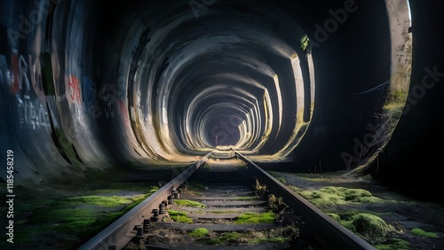 empty railway tunnel photo