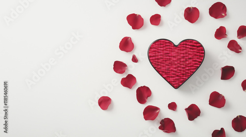 Red Heart and Rose Petals: ...