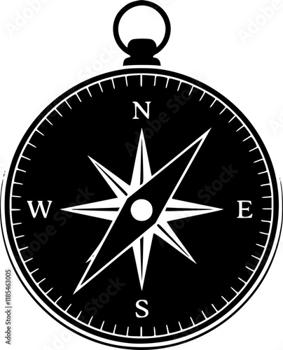 Compass graphic icon. Wind rose sign. Compass symbol isolated on white background. Vector illustration
