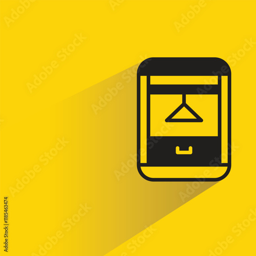 closet icon with shadow on yellow background