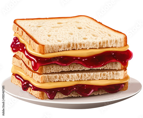 delicious jelly and cheese sandwich photo