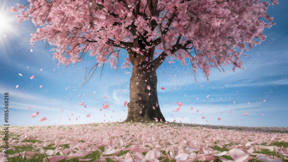 Fototapeta premium Cherry Sakura Blossoms in Full Bloom