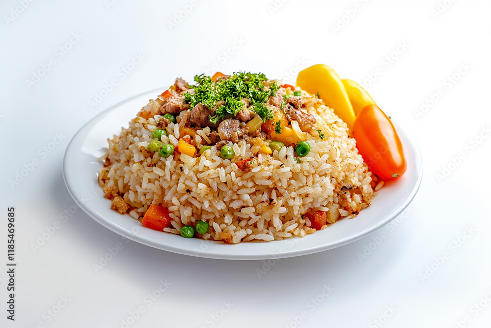 Rice on white table background. Vegetable, cooking, cooked, recipe, plate, delicious Rice on white table background. Vegetable, cooking, cooked, recipe, plate, delicious
