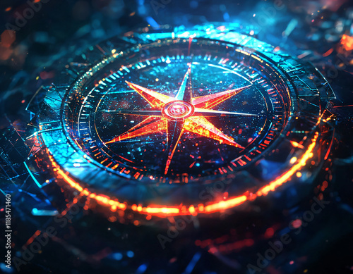 Wallpaper Mural Glowing Compass Rose Torontodigital.ca