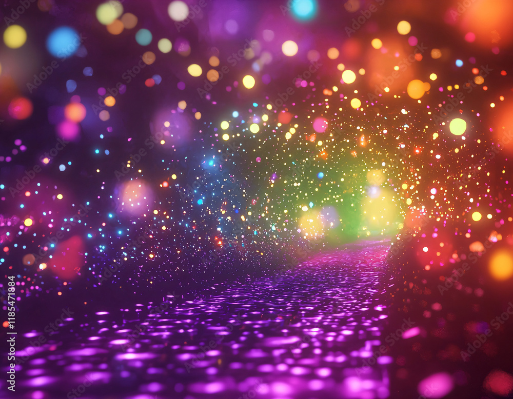 Obraz premium Rainbow Sparkle Tunnel