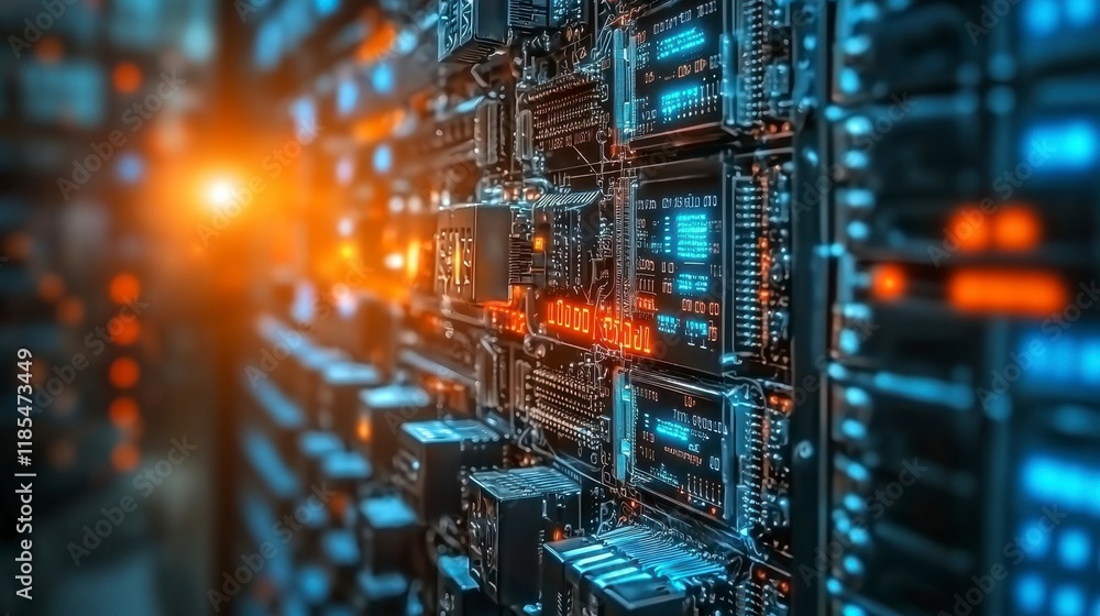 Futuristic Server Room Data Center Technology Network Infrastructure Digital Technology Futuristic Server Room Data Center Technology Network Infrastructure Digital Technology
