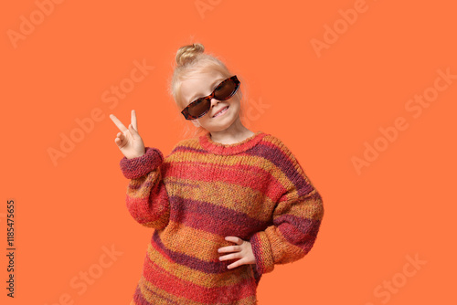 Cute little happy girl in w...
