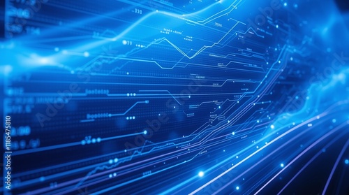 abstract blue background with numbers