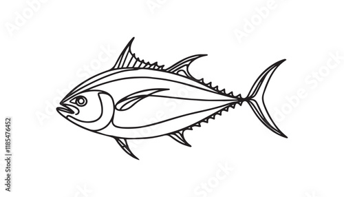 fish line art isolated on white