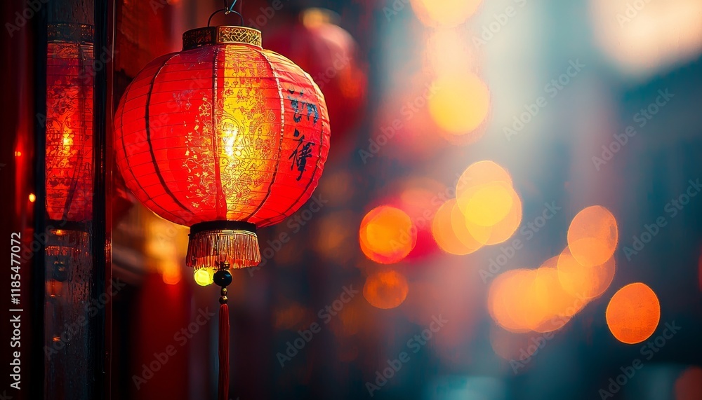 A vibrant image of red lanterns glowing softly, creating a warm ambiance in a festive setting. A vibrant image of red lanterns glowing softly, creating a warm ambiance in a festive setting.