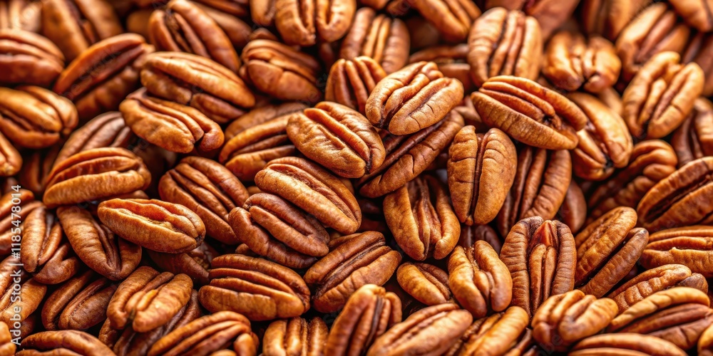 Close-up view of a pile of fresh pecan nuts forming a beautiful background, food, nuts, pecans, natural, organic, healthy Close-up view of a pile of fresh pecan nuts forming a beautiful background, food, nuts, pecans, natural, organic, healthy