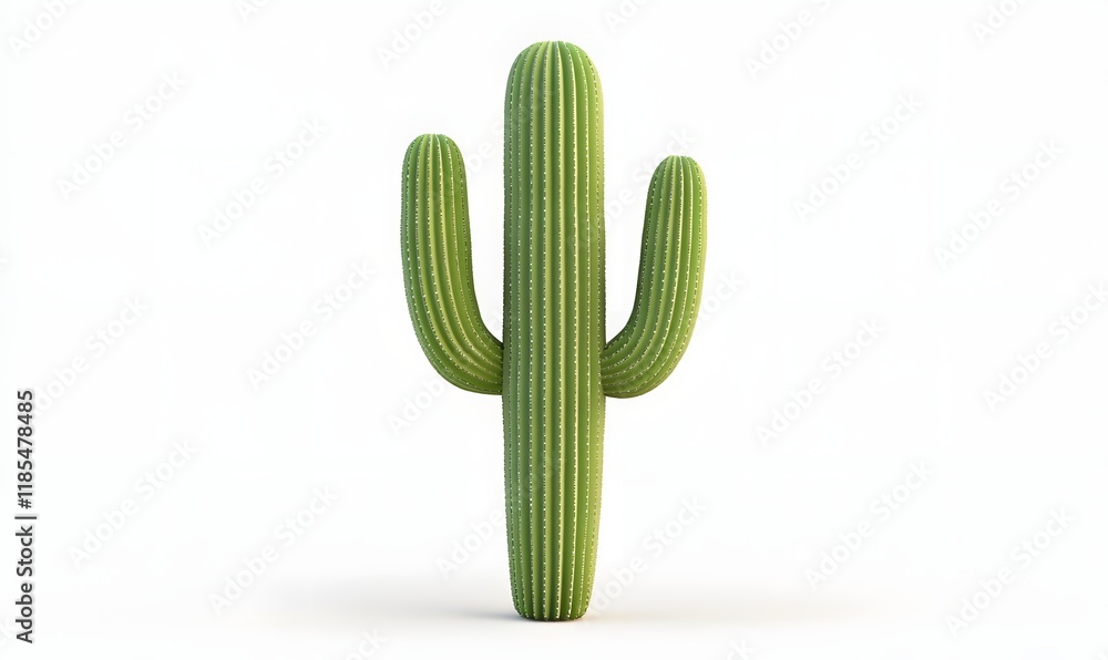 Single saguaro cactus isolated on white. Single saguaro cactus isolated on white.