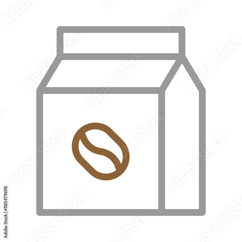 Coffee bean bag icon. Concept of coffee packaging and branding.