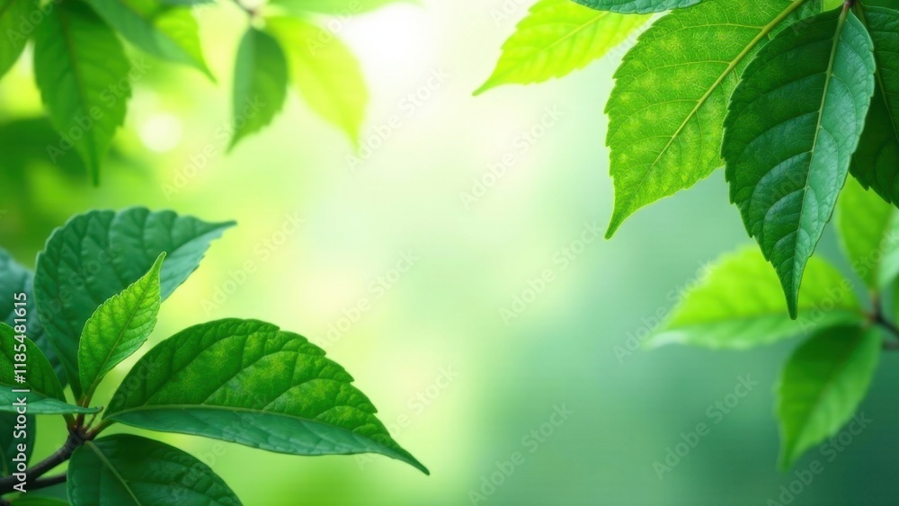 Vibrant Green Foliage Frame with Soft-Focus Background, Ideal for Eco-Friendly Designs and Nature-Inspired Projects Vibrant Green Foliage Frame with Soft-Focus Background, Ideal for Eco-Friendly Designs and Nature-Inspired Projects