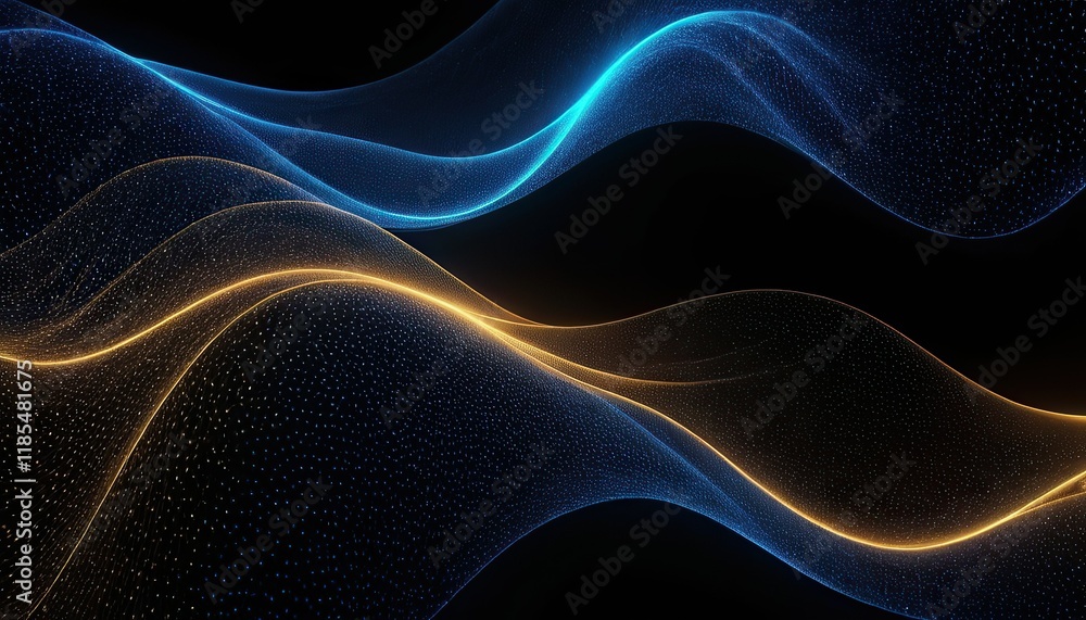 Fototapeta premium Blue wave abstract background image 16