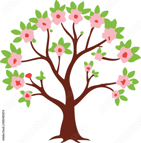 isolated dogwood tree icon Vector, dogwood tree Silhouette,dogwood icon set, dogwood tree for logo,color dogwood Vector illustration, Vector Graphic, EPS 10 , clip art work,