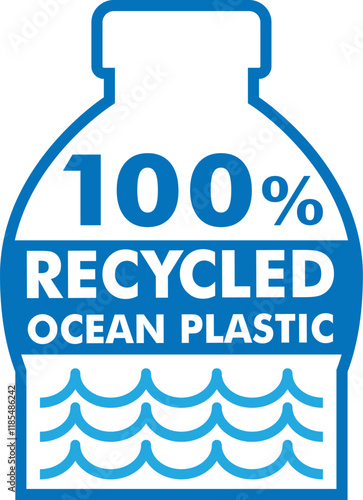 100% recycled ocean bound plastic vector. Made with 100% ocean bound plastic. 