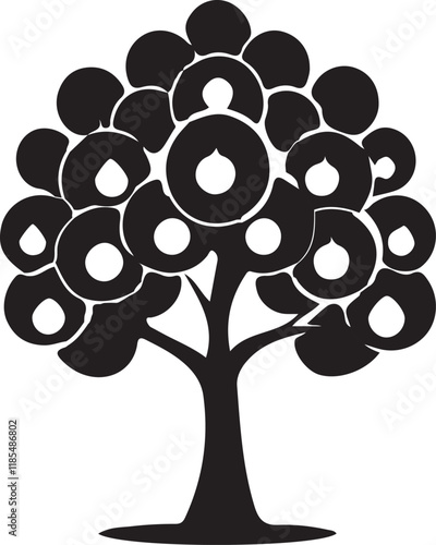 isolated ornamental pear tree  icon Vector, ornamental pear Silhouette,ornamental pear icon set, ornamental pear for logo,color ornamental pear Vector illustration, Vector Graphic, clip art work,
