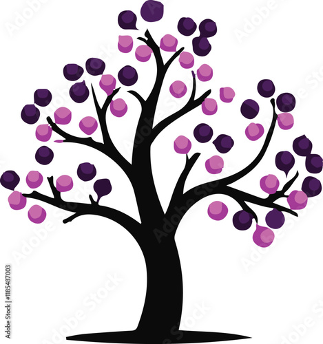 isolated plum icon  Vector, plum Silhouette,plum icon set, plum tree for logo,color plum Vector illustration, Vector Graphic, EPS 10 , clip art work,
