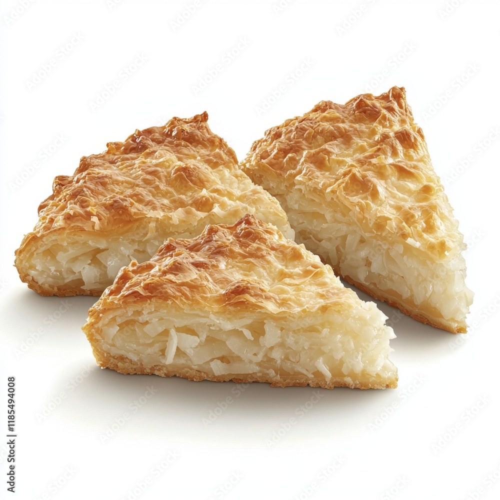 Freshly Baked Coconut Macaroons on White Background Perfect for Dessert or Snack Ideas Freshly Baked Coconut Macaroons on White Background Perfect for Dessert or Snack Ideas