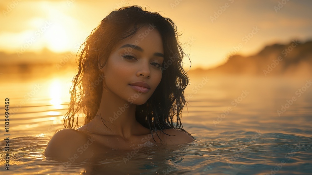 Serene Sunset Moment in Tranquil Waters Serene Sunset Moment in Tranquil Waters