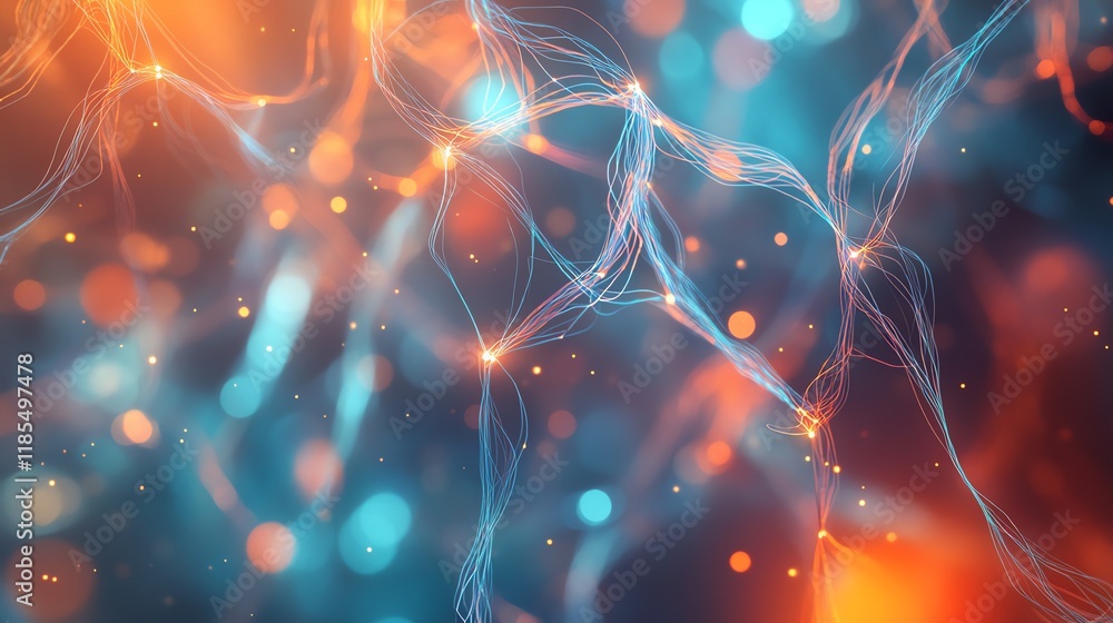 Abstract vibrant neural network background. Abstract vibrant neural network background.