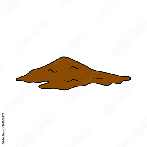 Pile of sand. Heap of building material. Vector illustration.