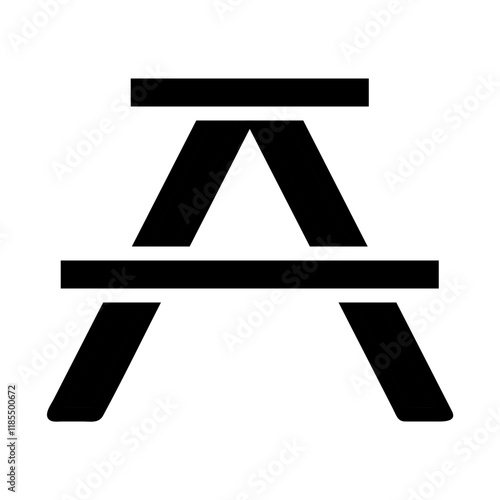 Picnic table icon. Concept of outdoor recreation and leisure.