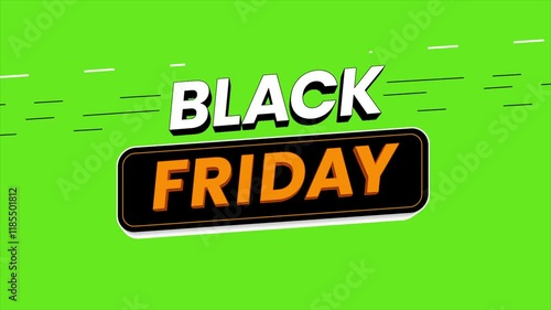 Black Friday Sale Tag Animation with Green Screen Background – Perfect for Promotions and Marketing Videos.