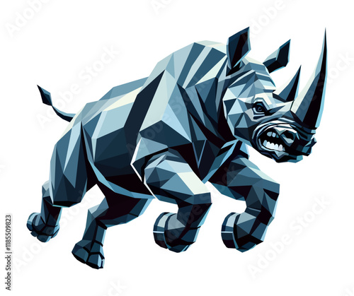 rhinoceros - low poly design style (artwork 1)