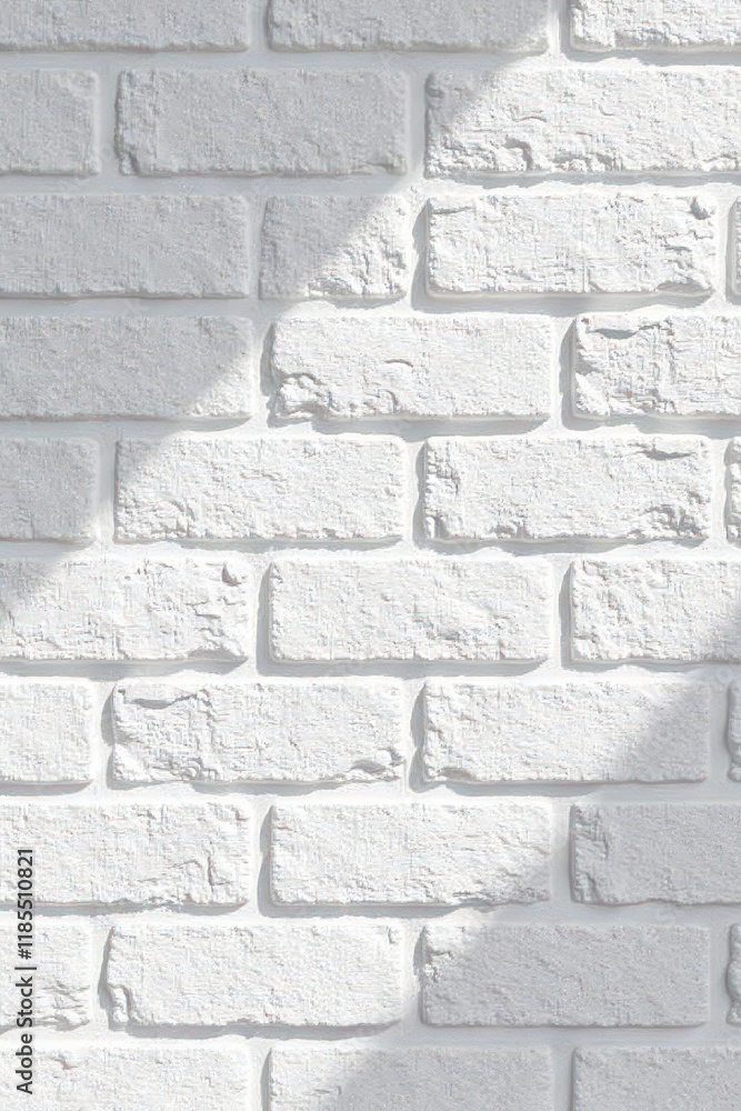 Fototapeta premium Subtle shadowing on pristine white brick surface , architectural, seamless
