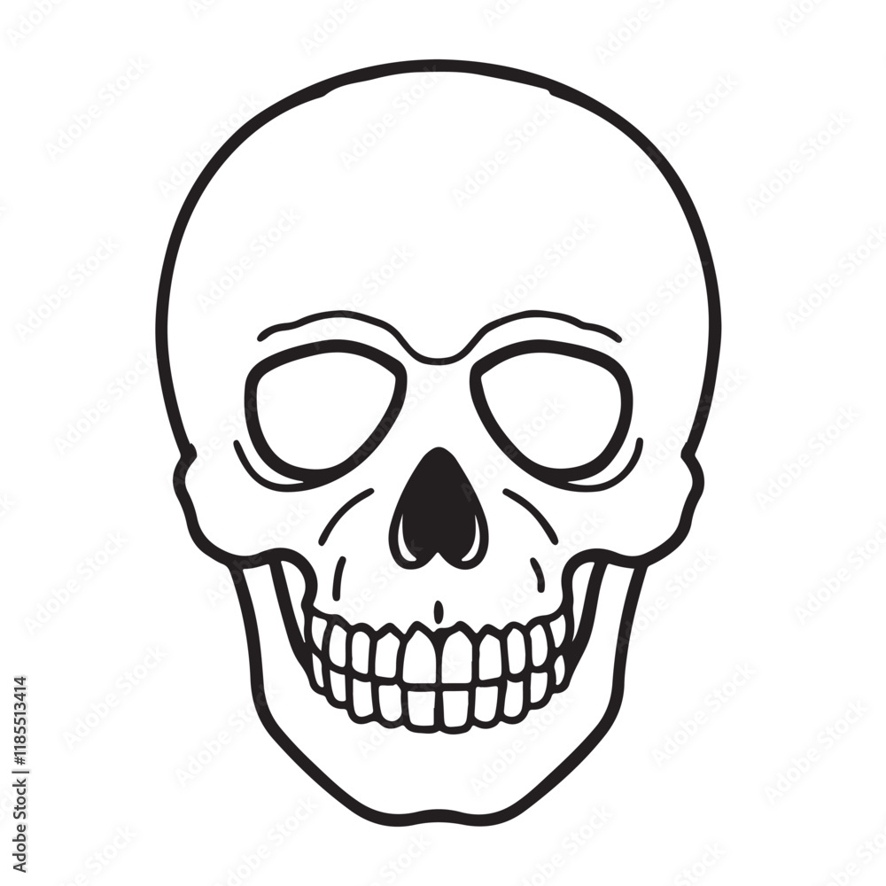 The skull icon. Black silhouette of a human skull. Vector illustration isolated on a white background for design and web. The skull icon. Black silhouette of a human skull. Vector illustration isolated on a white background for design and web.