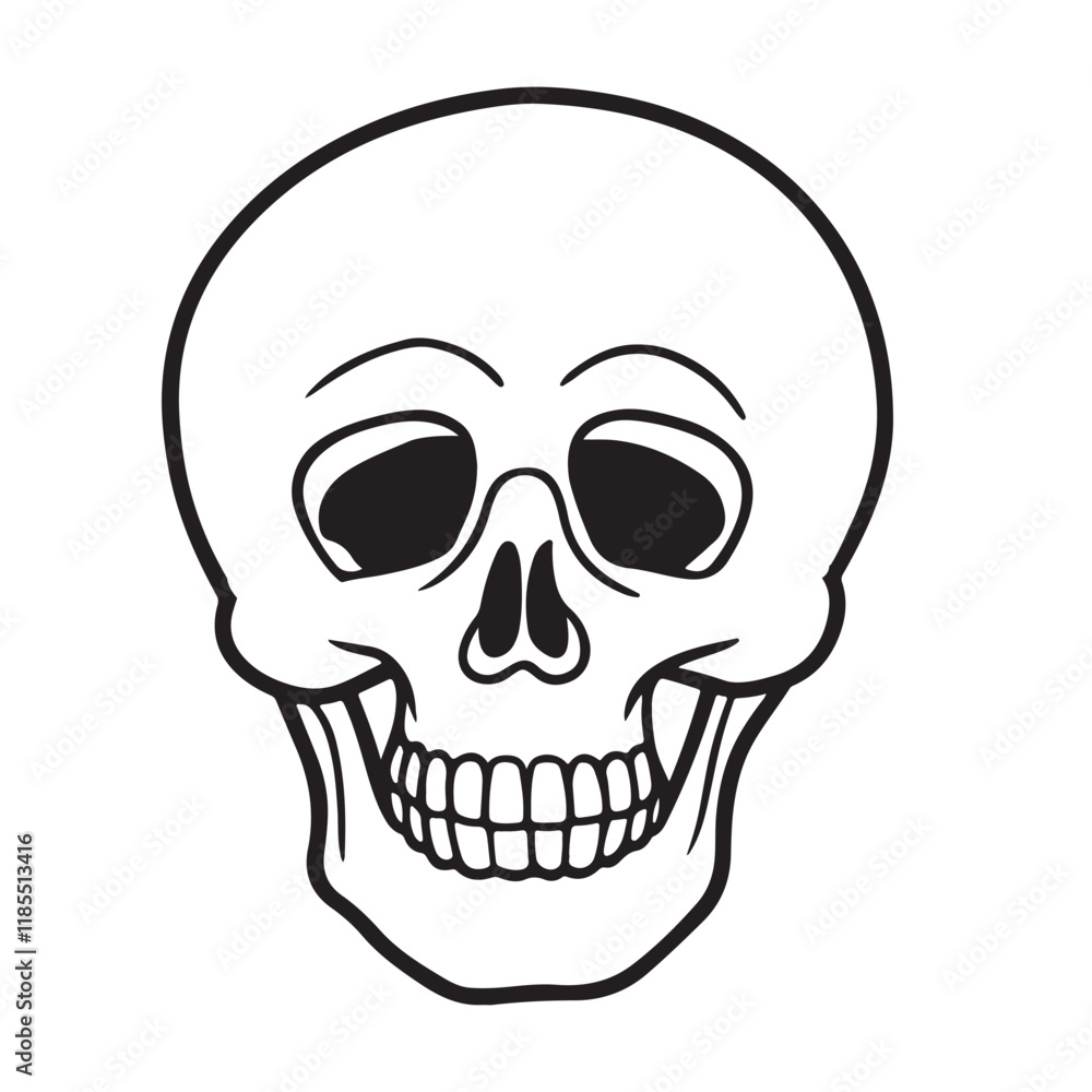 The skull icon. Black silhouette of a human skull. Vector illustration isolated on a white background for design and web. The skull icon. Black silhouette of a human skull. Vector illustration isolated on a white background for design and web.