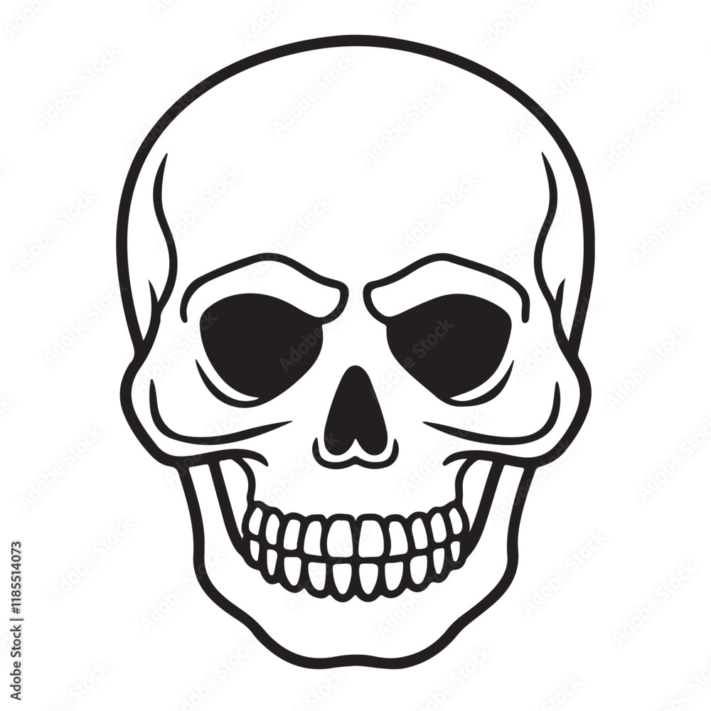 The skull icon. Black silhouette of a human skull. Vector illustration isolated on a white background for design and web. The skull icon. Black silhouette of a human skull. Vector illustration isolated on a white background for design and web.