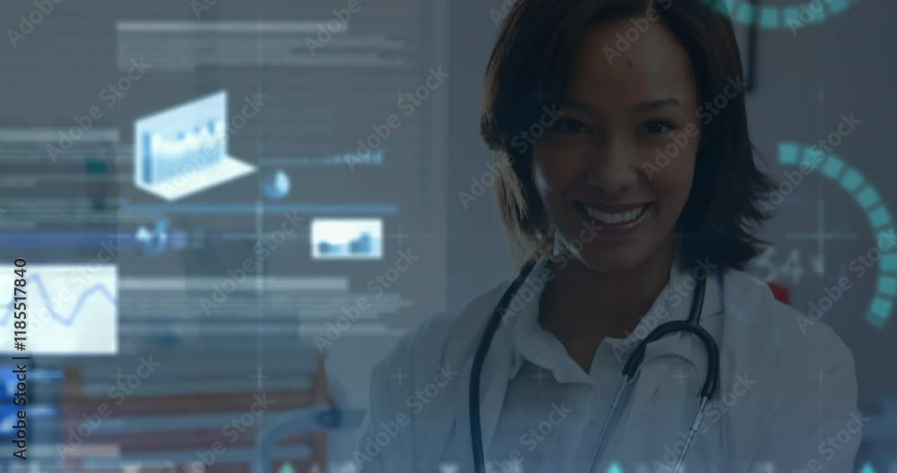 Young biracial woman in a medical setting, with copy space Young biracial woman in a medical setting, with copy space